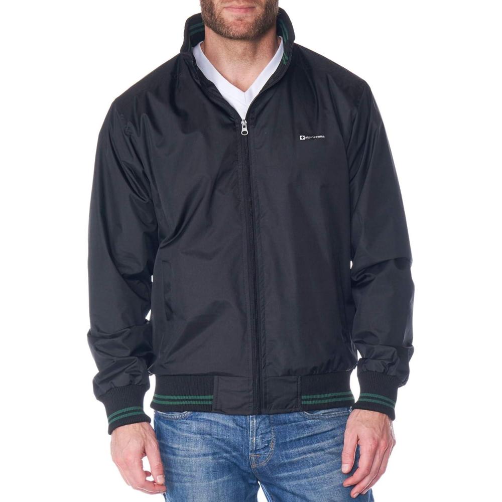 image:imageAlpine Swiss Alvin Mens Lightweight Bomber Jacket Casual Windbreaker Varsity Style Coat Versatile Stylish Everyday OuterwearBlack Green
