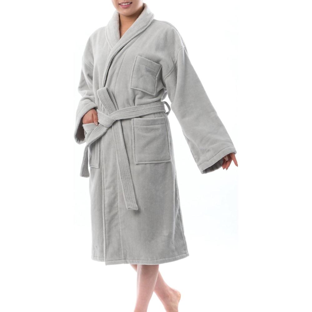 image:imageAlpine Swiss Blair Womens Cotton Terry Cloth Bathrobe Shawl Collar Velour Spa RobeGray