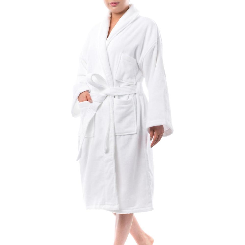 image:imageAlpine Swiss Blair Womens Cotton Terry Cloth Bathrobe Shawl Collar Velour Spa RobeWhite