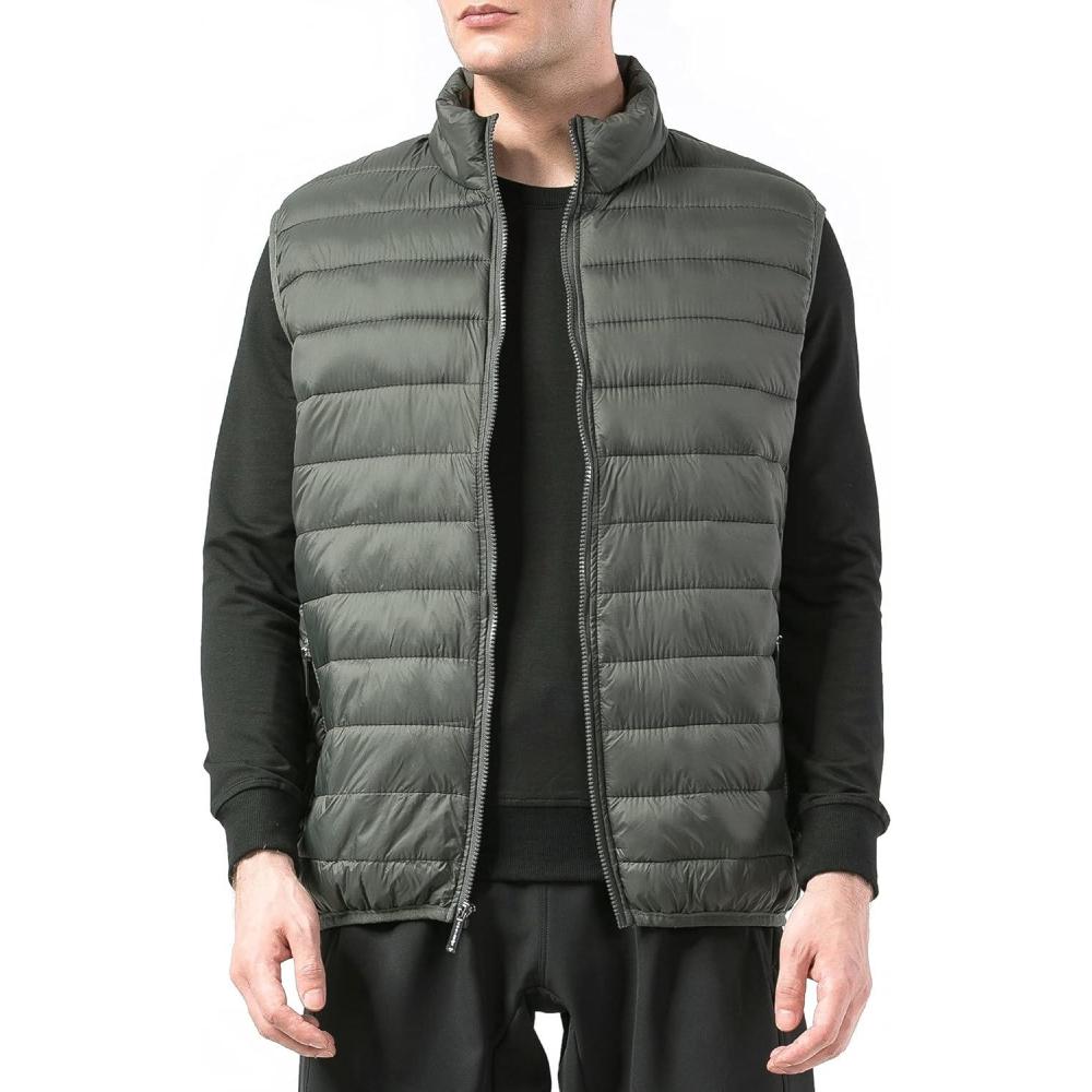 image:imageAlpine Swiss Clark Mens Puffer Vest Down Alternative Water Resistant Packable Outerwear Zip Up Pockets Warm Versatile LayerOlive