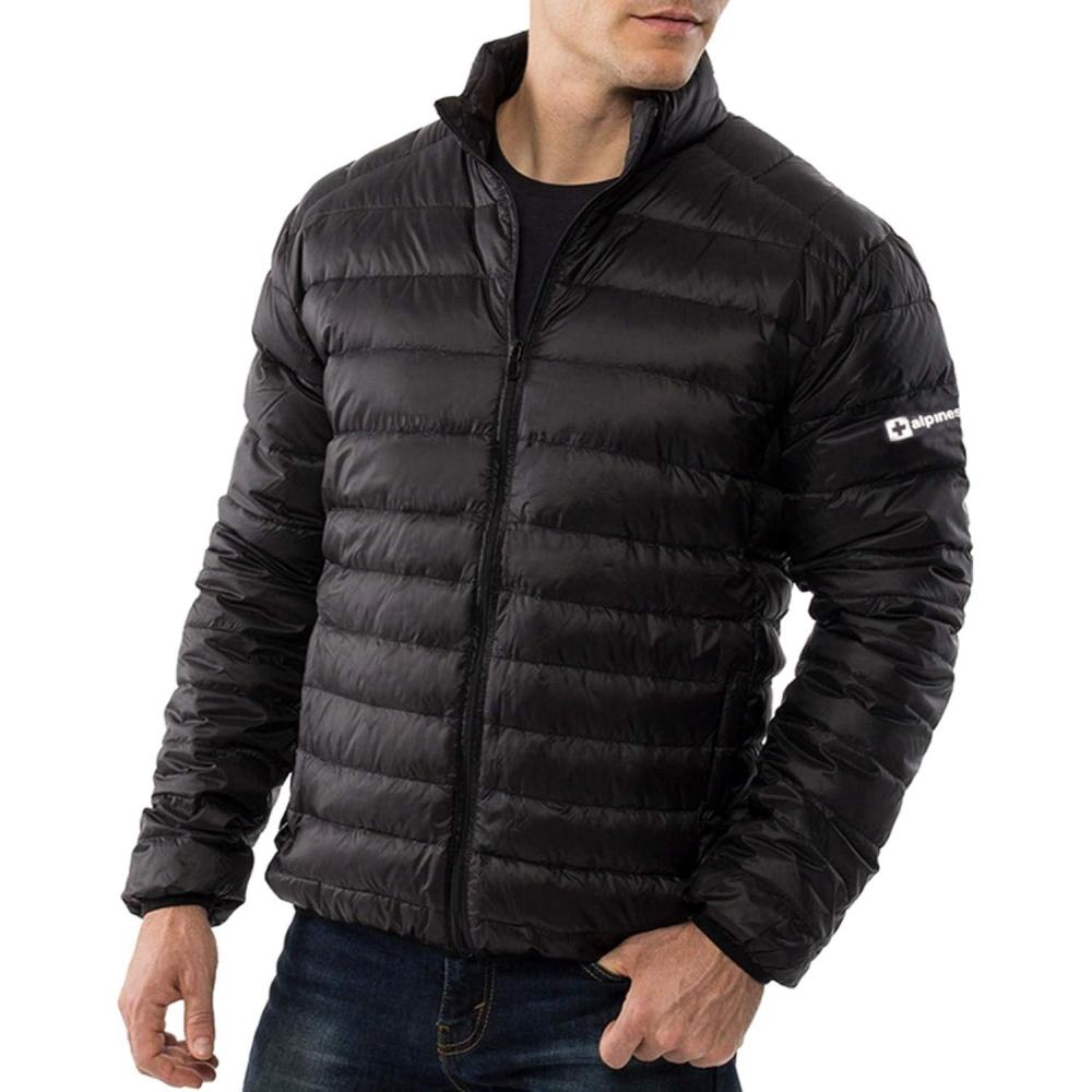 image:imageAlpine Swiss Niko Mens Puffer Jacket Down Alternate Insulated Coat Packable WaterResistant Windproof Outerwear Zip PocketsBlack