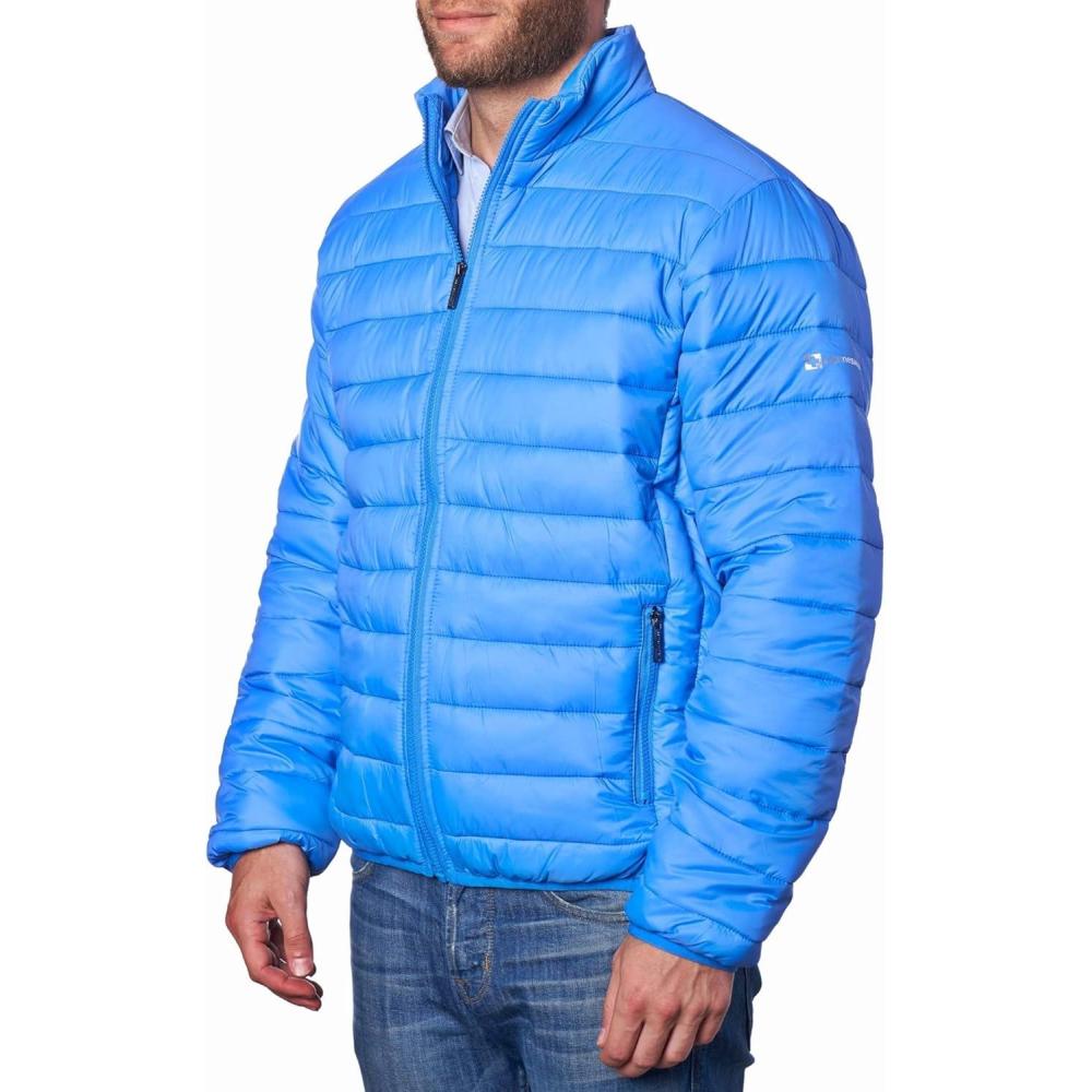 image:imageAlpine Swiss Niko Mens Puffer Jacket Down Alternate Insulated Coat Packable WaterResistant Windproof Outerwear Zip PocketsBlue