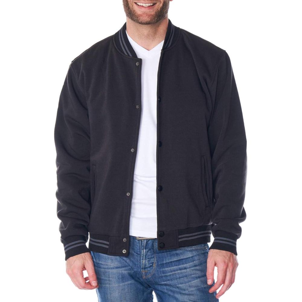 image:imageAlpine Swiss Tyler Mens Varsity Jacket Classic Letterman Coat Baseball Bomber Jacket Lightweight Stylish Everyday OuterwearBlack