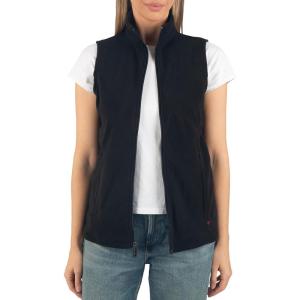 Alpine Swiss Cindy Womens Polar Fleece Vest Zip Up Lightweight Sleeveless Jacket(Black)