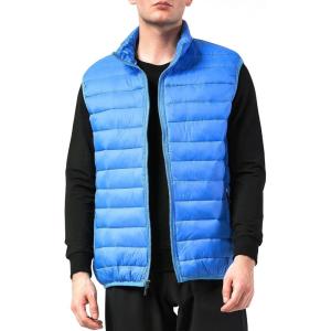 Alpine Swiss Clark Mens Puffer Vest Down Alternative Water Resistant Packable Outerwear Zip Up Pockets Warm Versatile Layer(Blue)