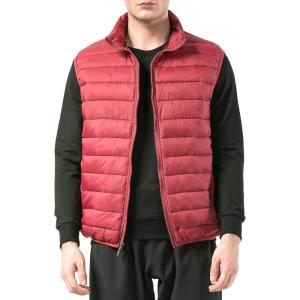 Alpine Swiss Clark Mens Puffer Vest Down Alternative Water Resistant Packable Outerwear Zip Up Pockets Warm Versatile Layer(Red)