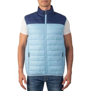 Alpine Swiss Clark Mens Puffer Vest Down Alternative Water Resistant Packable Outerwear Zip Up Pockets Warm Versatile Layer(Sky Blue Navy)