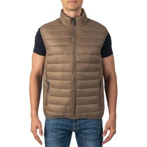 Alpine Swiss Clark Mens Puffer Vest Down Alternative Water Resistant Packable Outerwear Zip Up Pockets Warm Versatile Layer(Taupe)