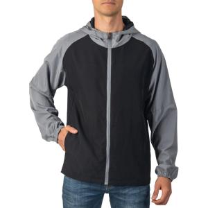 Alpine Swiss Cory Mens Light Windbreaker Jacket Packable Hooded Soft Coat Ideal for Travel Layering Everyday Outdoor Activity(Black)