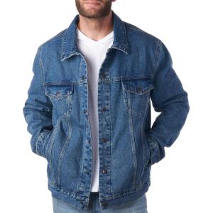 Alpine Swiss Derek Men’s Classic Denim Trucker Jacket(Denim)