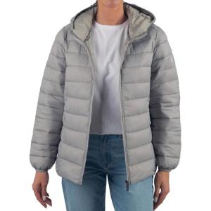 Alpine Swiss Eva Womens Hooded Puffer Jacket Down Alternate Coat Warm Water-Resistant Packable Winter Outerwear Zip Pockets(Gray)