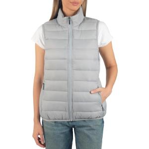Alpine Swiss Jodie Womens Puffer Vest Down Alternate Insulated Vest Jacket Packable Layering Outerwear Windproof Zip Pockets(Gray)