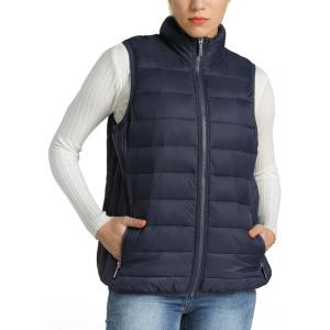 Alpine Swiss Jodie Womens Puffer Vest Down Alternate Insulated Vest Jacket Packable Layering Outerwear Windproof Zip Pockets(Navy)