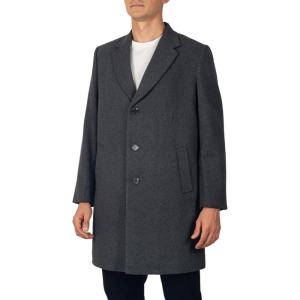 Alpine Swiss Luke Mens Wool Blend Overcoat Single Breasted Topcoat Tailored Notch Lapel Coat Business Professional Outerwear(Gray)