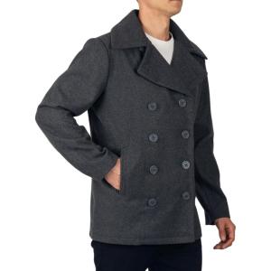 Alpine Swiss Mason Mens Wool Blend Classic Pea Coat Jacket(Gray)