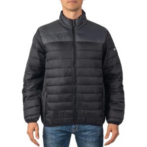 Alpine Swiss Niko Mens Puffer Jacket Down Alternate Insulated Coat Packable Water-Resistant Windproof Outerwear Zip Pockets(Black Gray)