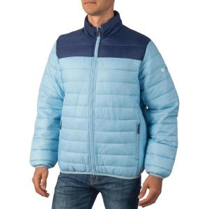 Alpine Swiss Niko Mens Puffer Jacket Down Alternate Insulated Coat Packable Water-Resistant Windproof Outerwear Zip Pockets(Sky Blue Navy)