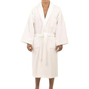 Alpine Swiss Pure Cotton Mens Terry Cloth Bathrobe Super Absorbent Spa Robe(White)