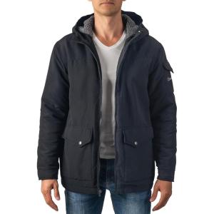 Alpine Swiss Shane Mens Sherpa Lined Parka Hooded Winter Coat Cargo Utility Jacket(Black)