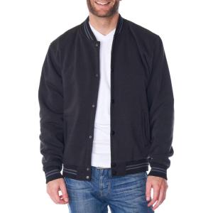 Alpine Swiss Tyler Men’s Varsity Jacket Classic Letterman Coat Baseball Bomber Jacket Lightweight Stylish Everyday Outerwear(Black)