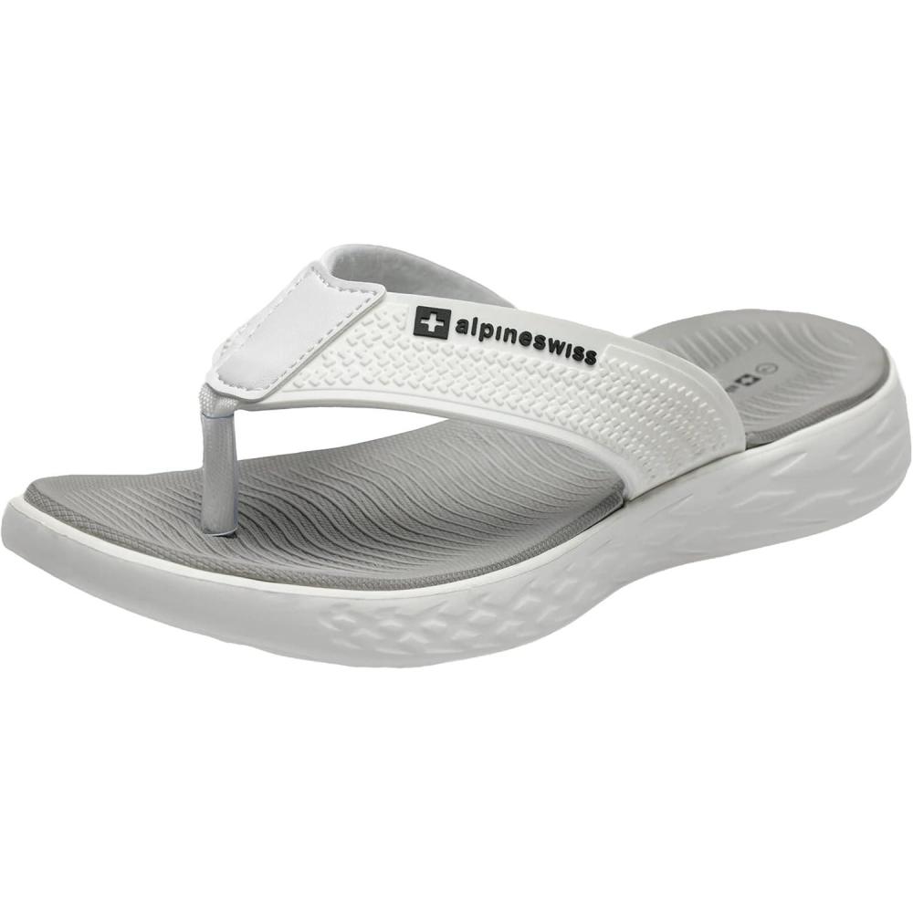 image:imageAlpine Swiss Katie Womens Flip Flops  Comfortable Outdoor Walking Thong Sandals  Flip Flops for Womens Everyday Wear  AntiSlip ShockAbsorbing Sole Cushioned Footbed  WaterResistant Beach ShoesGrey