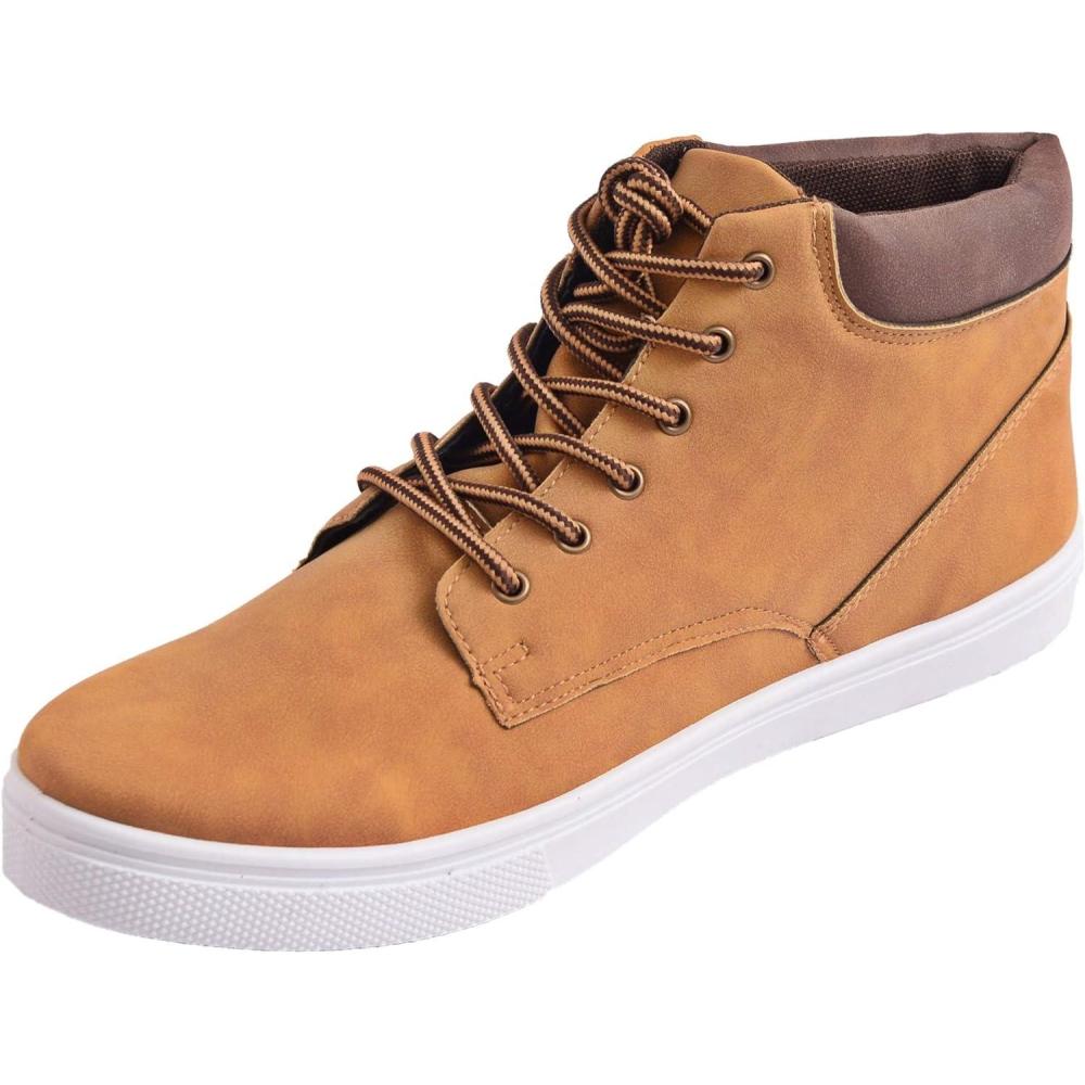 image:imageAlpine Swiss Keith Mens High Top Fashion Sneakers Lace up Casual BootsTan