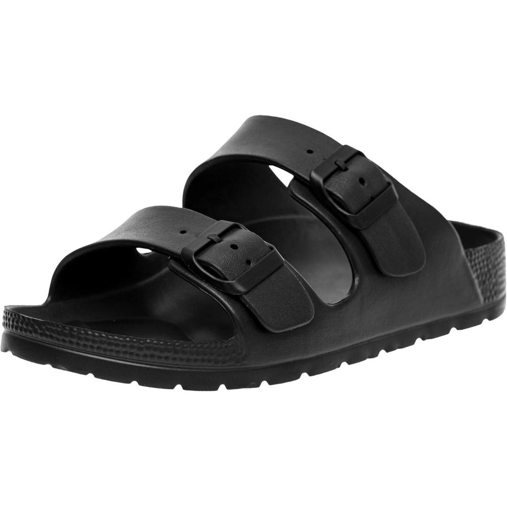 image:imageAlpine Swiss Mens Double Strap Slide Sandals EVA Flat Casual Comfortable ShoesBlack