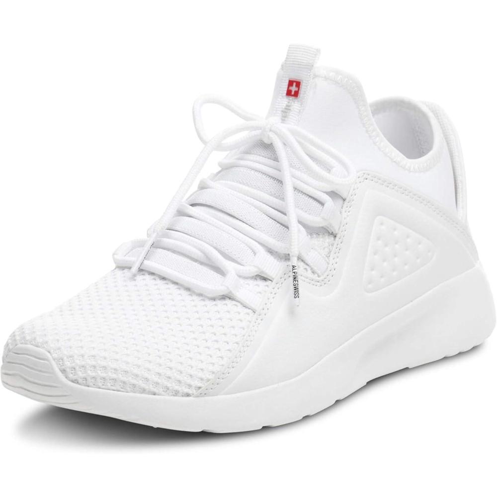 image:imageAlpine Swiss Mens Fashion Sneakers Lightweight Knit Tennis ShoesWhite