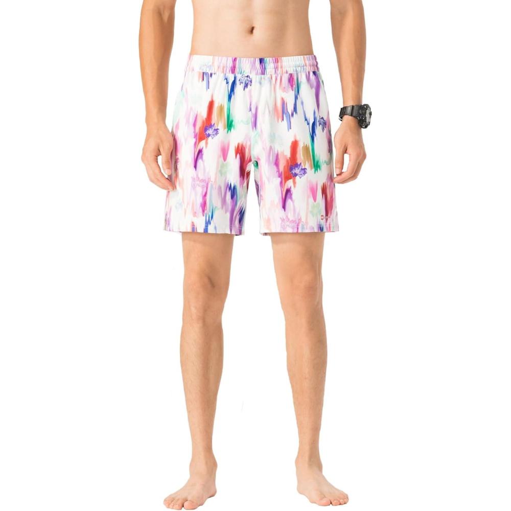 image:imageAlpine Swiss Mens Swim Shorts Beach Trunks Boardshorts Volley Shorts Quick Dry SwimwearFloral Volley Short