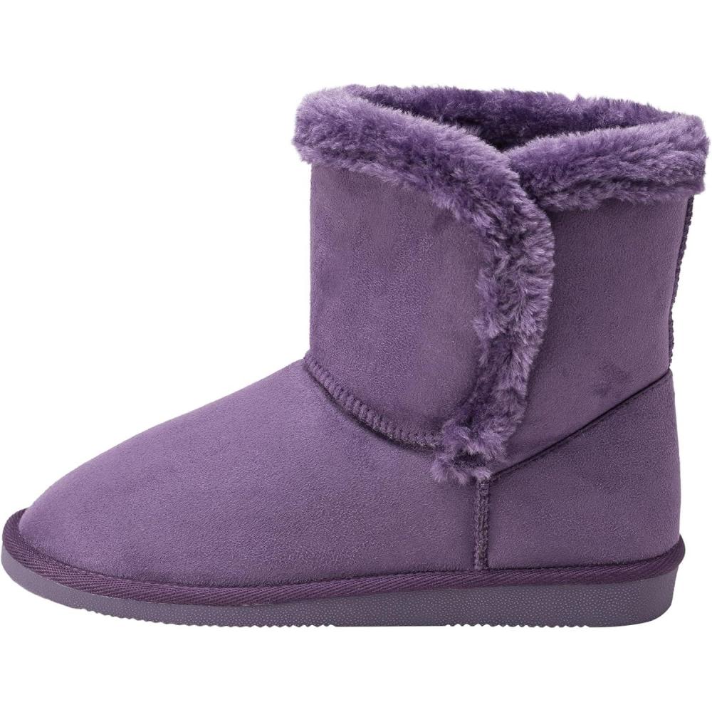 image:imageAlpine Swiss Mindy Womens Winter Boots  Short Faux Shearling Boot  Warm Comfortable Micro Suede  AntiSlip Sole  Stylish Fall amp Winter FootwearPurple