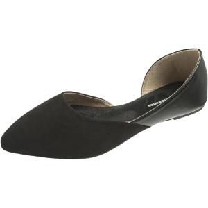 Alpine Swiss Anya Womens D’Orsay Pointed Toe Ballet Flats Dressy Slip On Comfortable Shoes(Black)