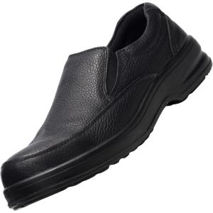 Alpine Swiss Arbete Mens Work Shoes | Slip Resistant Genuine Leather | Non Slip Loafers | All Day Comfort | Easy Slip On(Black)