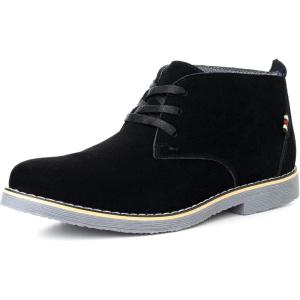 Alpine Swiss Beck Mens Genuine Suede Chukka Boots(Black)