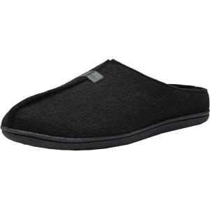 Alpine Swiss Bruce Mens Felt Faux Wool Clog Slippers Comfortable Slip On House Shoes(Black)