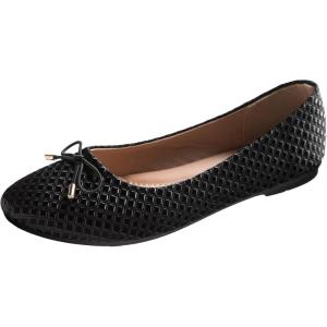 Alpine Swiss Claire Womens Ballet Flats Classic Round Toe Slip on Comfortable Flat Shoes(Black)