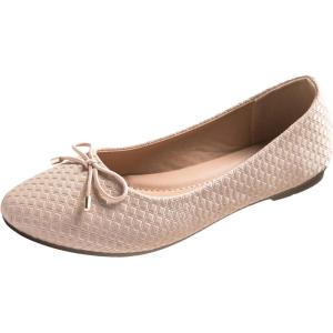 Alpine Swiss Claire Womens Ballet Flats Classic Round Toe Slip on Comfortable Flat Shoes(Champagne Pink)