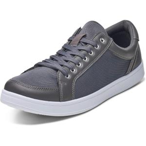 Alpine Swiss David Mens Fashion Sneakers Lace Up Low Top Retro Tennis Shoes(Grey)
