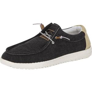 Alpine Swiss Flynn Mens Boat Shoes | Lightweight Slip-On Loafers | Moc Toe Sailing Deck Shoe | Breathable Water-Resistant Summer Footwear | Travel | Light Enough to Float(Charcoal)
