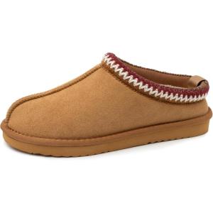 Alpine Swiss Haley Womens Fuzzy Slippers Warm Faux Fur Slip On House Shoes Indoor Outdoor Mini Boots Cozy Clog Winter Slipper(Chestnut)
