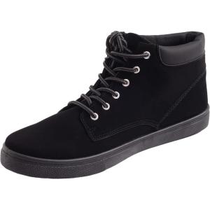 Alpine Swiss Keith Mens High Top Fashion Sneakers Lace up Casual Boots(Black)