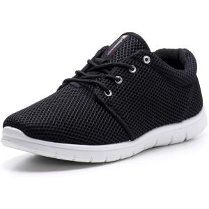 Alpine Swiss Kilian Men’s Walking Shoes | Breathable Mesh Running Shoes | Lightweight Fashion Sneakers | Athletic Tennis Trainers(Black)