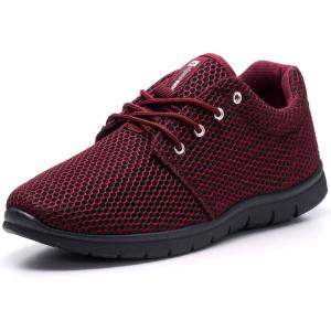 Alpine Swiss Kilian Men’s Walking Shoes | Breathable Mesh Running Shoes | Lightweight Fashion Sneakers | Athletic Tennis Trainers(Burgundy)