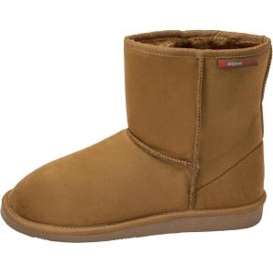 Alpine Swiss Laura Women’s Short Winter Boots | Faux Suede Sherpa Lined Ankle Boots | Warm Comfortable Anti-Slip Sole | Stylish Fall Winter Shoes(Chestnut)