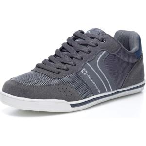 Alpine Swiss Liam Men’s Casual Shoes | Suede Trim Fashion Sneakers | Low Top Lace Up Stylish Tennis Shoes(Grey)