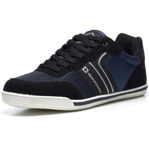 Alpine Swiss Liam Men’s Casual Shoes | Suede Trim Fashion Sneakers | Low Top Lace Up Stylish Tennis Shoes(Navy)