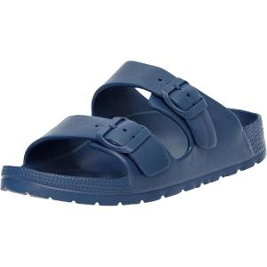 Alpine Swiss Mens Double Strap Slide Sandals EVA Flat Casual Comfortable Shoes(Blue)