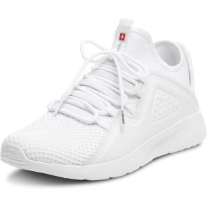 Alpine Swiss Mens Fashion Sneakers Lightweight Knit Tennis Shoes(White)
