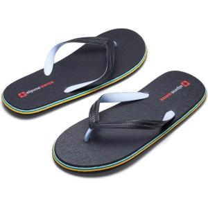 Alpine Swiss Men’s Flip Flops | Ultra-light Thin EVA foam Sandals for Beach Pool Everyday Wear | Simple Flexible Flip Flops for Men(Black)
