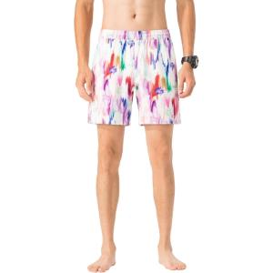 Alpine Swiss Mens Swim Shorts Beach Trunks Boardshorts Volley Shorts Quick Dry Swimwear(Floral Volley Short)