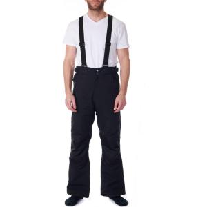 Alpine Swiss Mens Waterproof Snow Pants with Removable Suspenders Insulated Winter Snowboarding Ski Pants(Black)